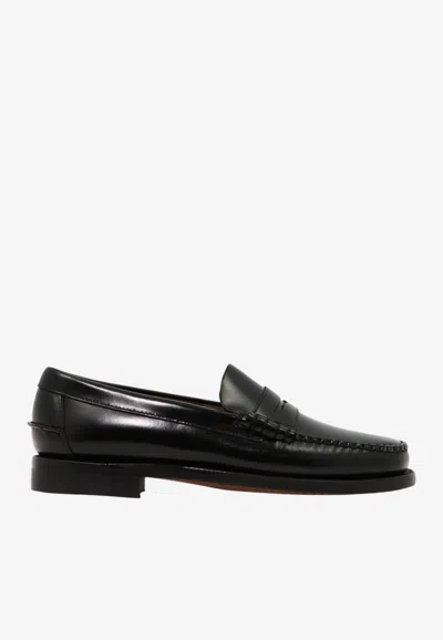 Sebago Classic Dan Grained Leather Loafers In Black