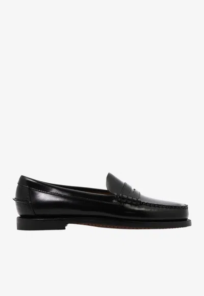 Sebago Classic Dan Grained Leather Loafers In Black
