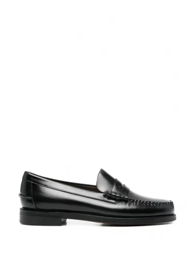 Sebago Classic Dan Grained Leather Loafers In Black