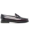Sebago Rounded Toe Slip-on Moccasins With Smooth Leather Finish In Bordeaux