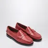 Sebago 'danielle Pop' Red Loafers With Bevelled Toe And Low Stacked Heel