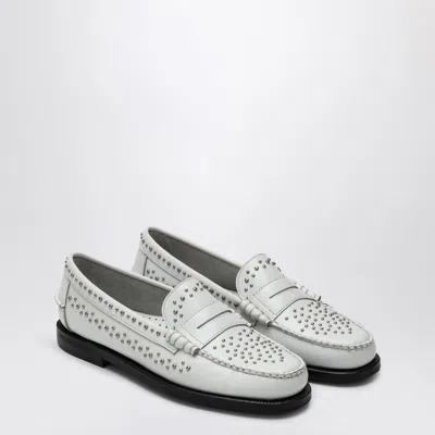 Sebago Classic Dan Loafer White With Studs In Animal Print