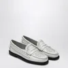 Sebago Classic Dan Loafer White With Studs In Animal Print