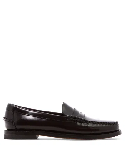 Sebago Black Leather Loafers In Nero Nero