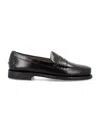 Sebago Round Toe Slip-on Moccasins With Cut-out Upper Design In Black