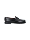 Sebago Slip-on Black Leather Moccasins With Cut-out Detail In Black