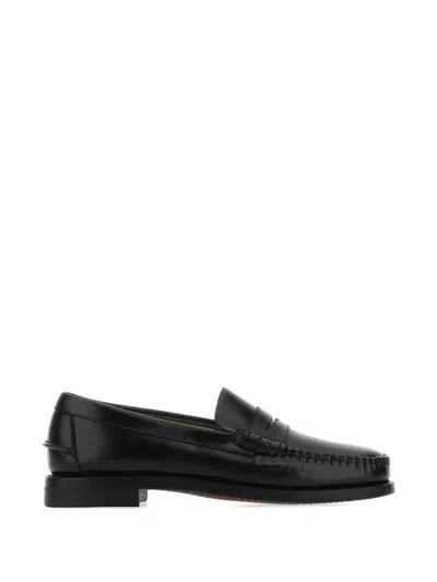 Sebago Classic Dan Brushed Leather Loafers In Black