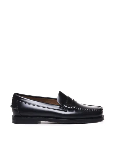 Sebago Classic Dan Loafers In Soft Leather In Black
