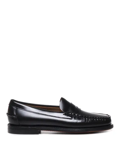 Sebago Classic Dan Loafers In Soft Leather In Black