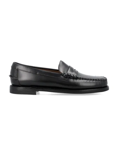 Sebago Classic Dan Moccasins In Leather In Black