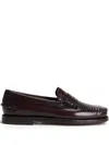 Sebago Rounded Toe Slip-on Moccasins With Smooth Leather Finish In Brown