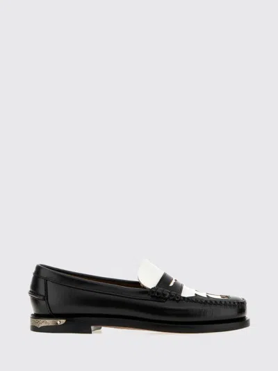 Sebago Classic Dan Penny Loafers In Brushed Leather With Leather Sole In Black