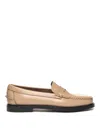Sebago Classic Dan Pigment Leather Loafers In Light Beige