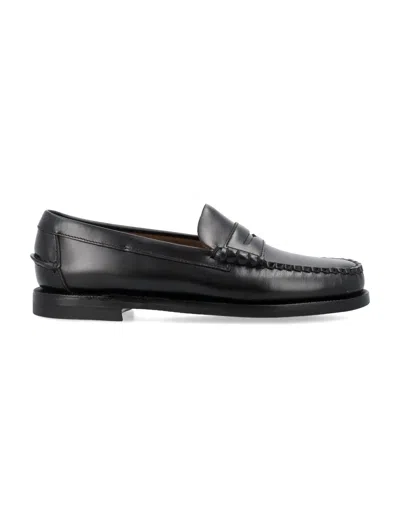 Sebago Classic Dan Smooth Leather Loafers In Black