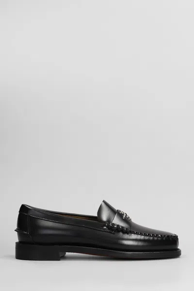 SEBAGO CLASSIC DAN SUN LOAFERS IN BLACK LEATHER