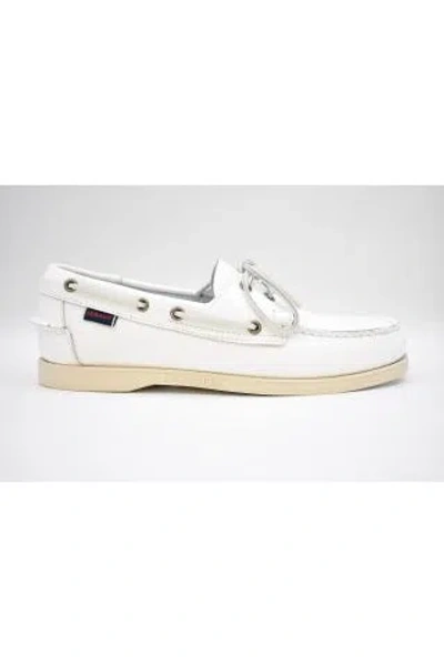 Sebago Classic Lace-up Flat Shoes For Men In White