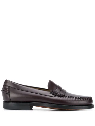 Sebago Classic Leather Moccasin In Red