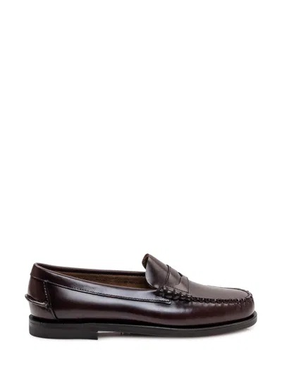 Sebago Classic Loafers With Front Fascia In Brown Burgundy