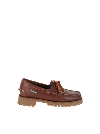 Sebago Classic Ranger Waxy Boat Shoe Rubber Sole Loafers In Brown