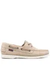 Sebago Classic Suede Loafers With Decorative Laces In Neutral