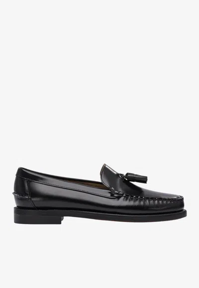Sebago Classic Will Grained Leather Loafers In Black