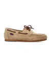 Sebago Suede Boat Loafer With Leather Laces And Classic Sole In Multi
