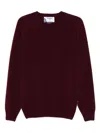 Sebago Deep Red Crew Neck Sweater In Burgundy