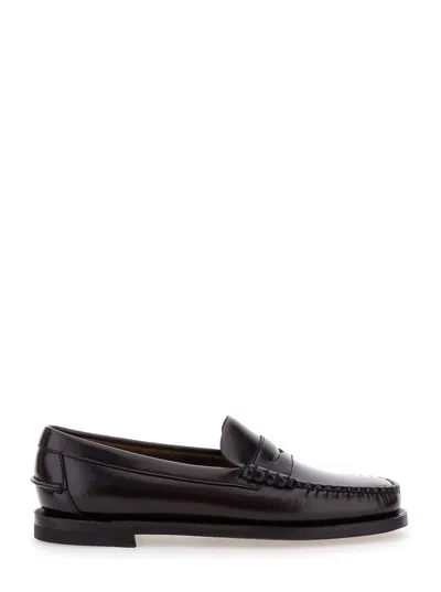 Sebago Dan Bordeaux Pull-on Loafers In Leather Woman In Burgundy