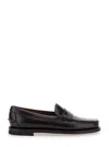 Sebago Rounded Toe Slip-on Moccasins With Smooth Leather Finish In Brown
