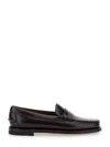Sebago Rounded Toe Slip-on Moccasins With Smooth Leather Finish In Red