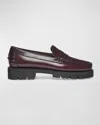 Sebago Dan Casual Lug-sole Penny Loafers In Garnet