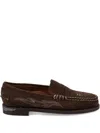 Sebago Dan Dallas Embroidered Penny Loafers In Brown