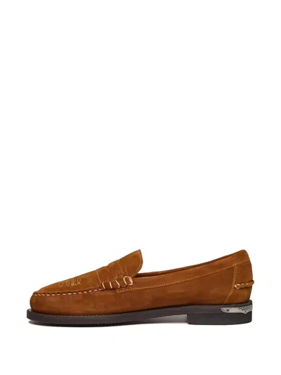 Sebago Dan Dallas Embroidered Penny Loafers In Brown