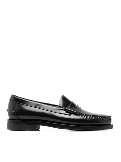Sebago Dan Leather Beefroll Penny Loafers In Brown