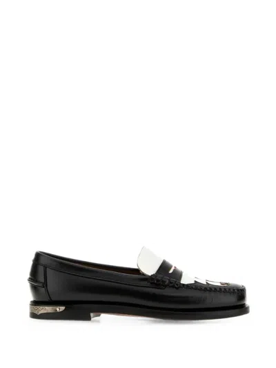 Sebago Dan Leather Loafers In Animal Print