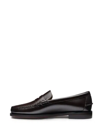 Sebago Dan Polaris Leather Penny Loafers In Animal Print