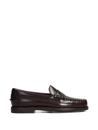 Sebago Classic Dan Polished Leather Loafers In Burgundy