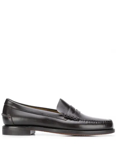 Sebago Dan Leather Penny Loafers In Black