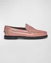 Sebago Pink Smooth Grain Leather Loafer In Pink