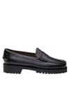 Sebago Black Slip-on Loafers With Lug Sole In Black