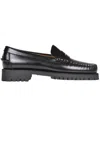 Sebago Black Slip-on Loafers With Lug Sole