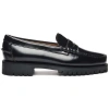 Sebago Black Slip-on Loafers With Lug Sole