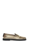 Sebago Dan Metallic Penny Loafers In Gold