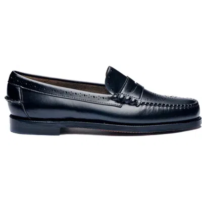 Sebago Dan Perforation Penny Loafer In Black