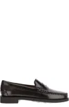 Sebago Rounded Toe Slip-on Moccasins With Smooth Leather Finish In Brown