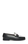 Sebago Dan Stud Loafer In Black/ White