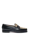 Sebago Dan Vamp Wild Loafers With Animal Print In Black