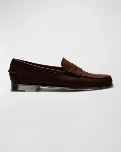 Sebago Danielle Pop Leather Penny Loafers In Dark Brown