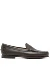 Sebago Leather Moc Stitching Penny Slot Loafers In Brown