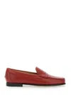 Sebago White Leather Danielle Pop Loafers In Red